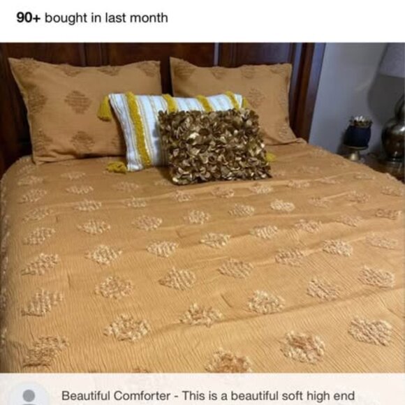 Threshold Twin XL gold comforter with 1 sham - NEW - Picture 6 of 6